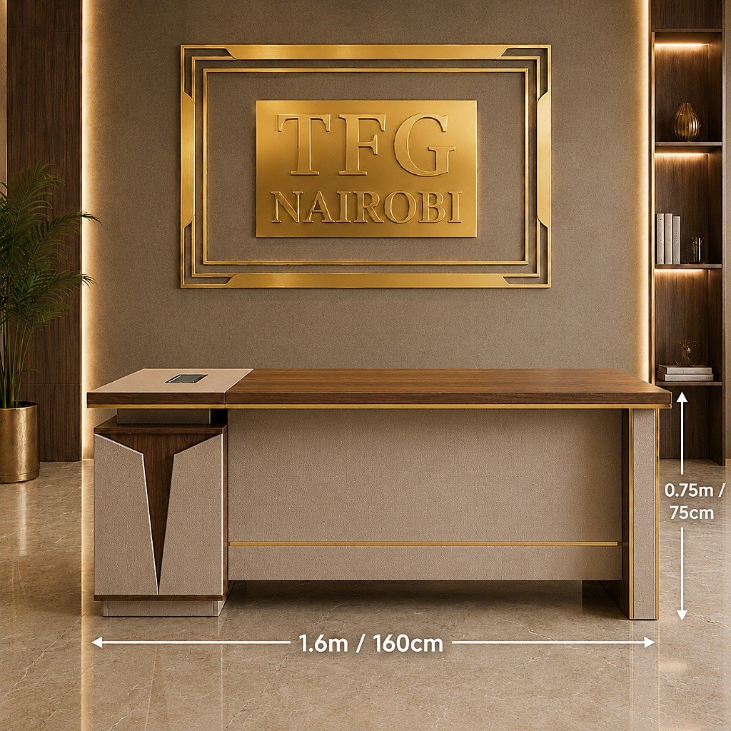 MSLOL 1.6M Executive Office Desk Dimensions in Gigiri Nairobi MSLOL 1.6M executive office desk dimensions showing 160cm length and 75cm height in Gigiri, Nairobi, Kenya