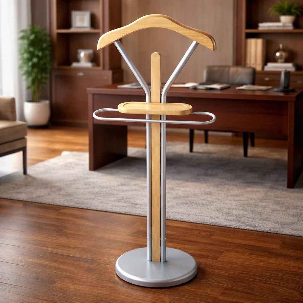RC82M Suit Valet Stand – TFG Nairobi Executive Collection RC82M Suit Valet Stand and executive coat hanger for office organization, premium Malaysian craftsmanship by The Furniture Guys Nairobi.