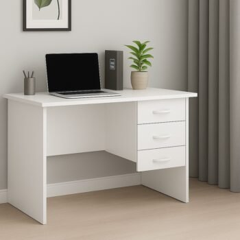 WHITE 120CM Home Office Desk