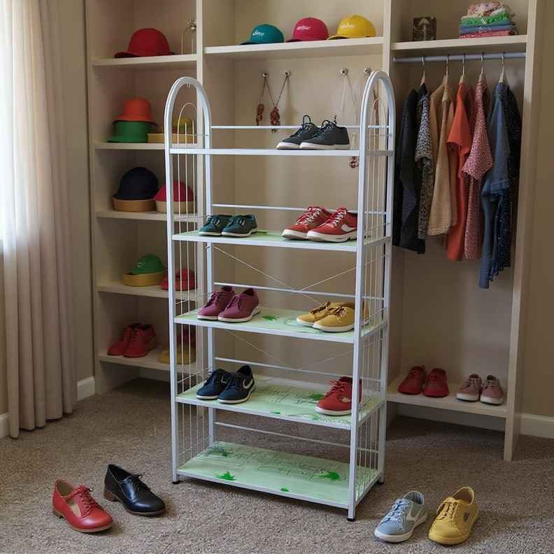 T5-101 5-Tier Shoe Rack Holding 50 Pairs Nairobi T5-101 5-tier shoe rack for 50 pairs – fully loaded Nairobi