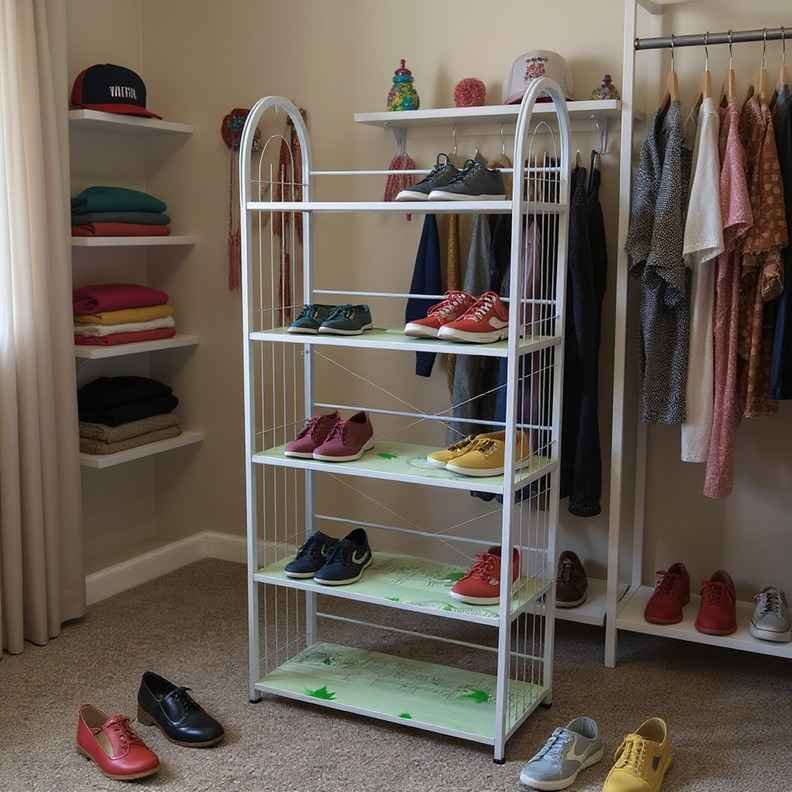 T5-101 5-Tier Shoe Rack with Clothes Storage Nairobi 5-tier shoe rack for apartment with clothes and shoes organization Nairobi