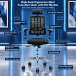 High-Back Ergonomic Mesh Executive Chair with 135° Recline