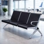 SJ188 3-seater link chair with black PU leather padding at JKIA airport, Nairobi. Title: SJ188 Airport Link Chair – TFG Nairobi
