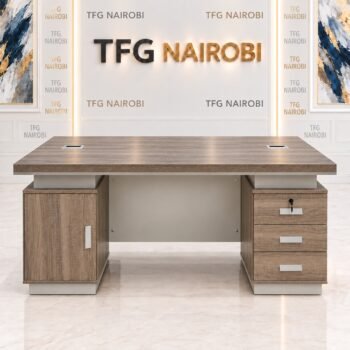 1.4M Executive Wooden Office Desk Nairobi rear view showing locking storage pedestals and cable ports staged by TFG Nairobi in Kitisuru Nairobi Kenya