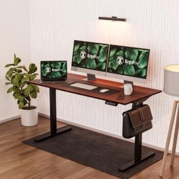 AERO1818 1.2M Secretlab electric standing desk with walnut top and black frame in a professional Upper Hill Nairobi home office.