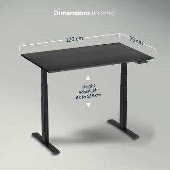 JHT8-ED3 dual motor electric height adjustable desk with 125kg capacity in an Imara Daima Nairobi home office.