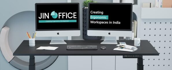 JHT8-ED3 dual motor electric height adjustable desk with 125kg capacity in a Parklands Nairobi professional office.