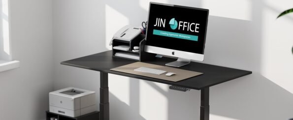 JHT8-ED3 black dual motor electric height adjustable desk with 125kg capacity in a Riara Road Nairobi home office.