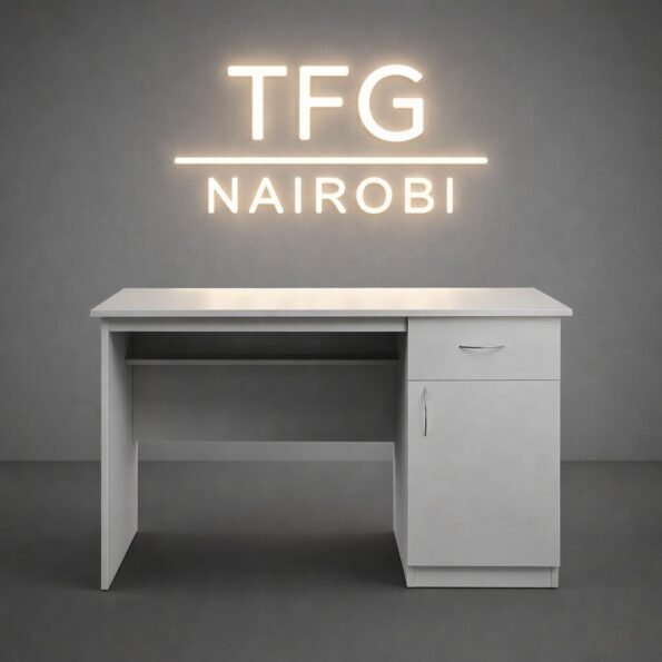 TFG DS54 white home office desk with drawers and BIFMA certification in an Upper Hill Nairobi office.