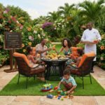 BOR400 AMBOSELI Patio Table + 4 Chairs – Luxury Garden Set Runda