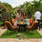 BOR400 AMBOSELI Patio Table + 4 Chairs – Luxury Garden Set Runda