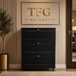 HLSC1878-B black shoe cabinet by Lyson Home in a modern entryway on Muthithi Road, Westlands, Nairobi, Kenya