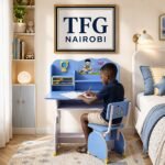 Blue Kids Desk and Chair Set – Eco-Friendly Children’s Study Table