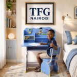 Blue Kids Desk and Chair Set – Eco-Friendly Children’s Study Table