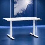 Electric height adjustable desk, white, 160x60cm, at a client's home in Runda, Nairobi