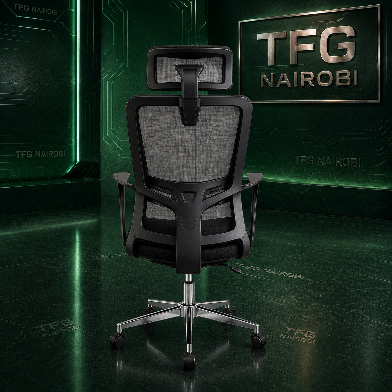 High-Back Mesh Office Chair Back View - Upper Hill Nairobi