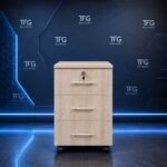 Mobile pedestal cabinet with lockable drawer, light oak finish, Westlands, Nairobi