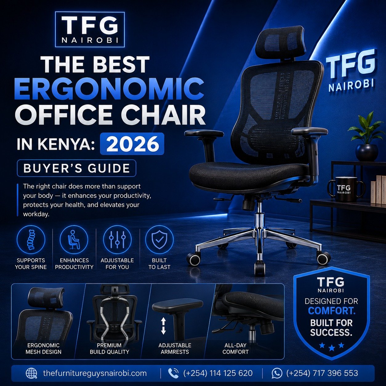 Best ergonomic office chair in Kenya 2026 buyer's guide - TFG Nairobi mesh office chair