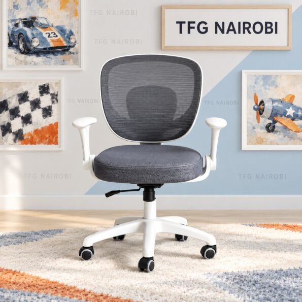 Boys Ergonomic Study Chair with flip-up armrests, grey mesh, in Westlands, Nairobi