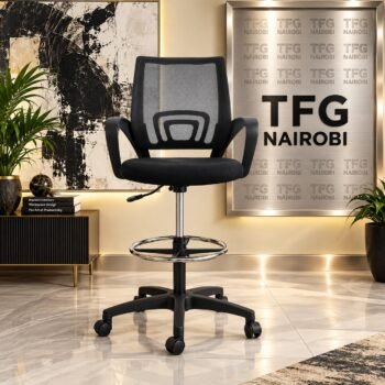 Ergonomic Drafting Chair with mesh back and chrome foot ring, Lavington, Nairobi