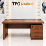 1.4M Executive Wooden Desk – Charcoal Writing Pad