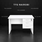 1 Metre White Office Desk Kenya – 3 Drawers