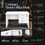 1 Metre White Office Desk Kenya – 3 Drawers