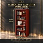 5-Tier Mahogany Office Bookshelf – Executive Storage