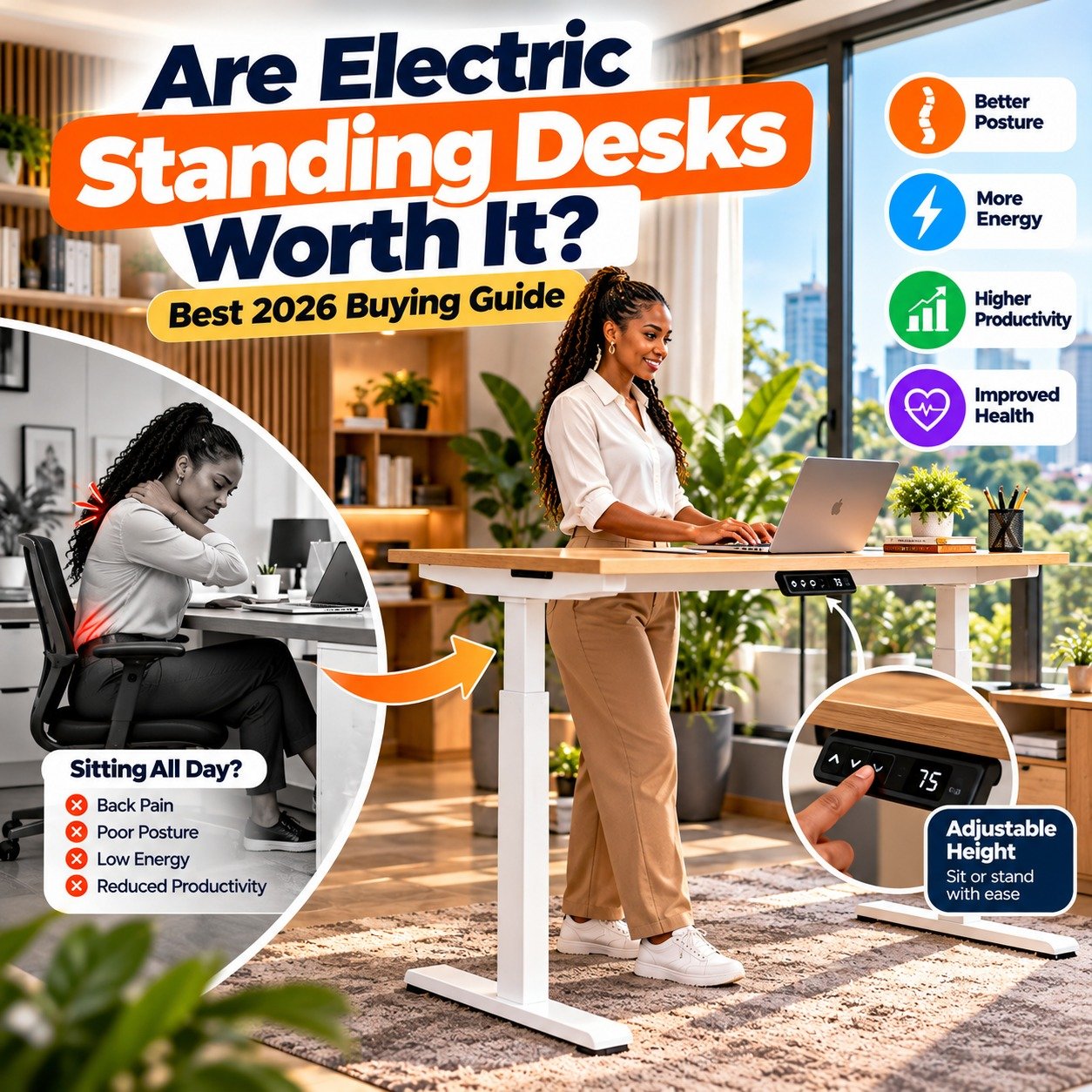 Are electric standing desks worth it buying guide visual featured alongside best ergonomic office chairs in kenya catalog by TFG Nairobi.