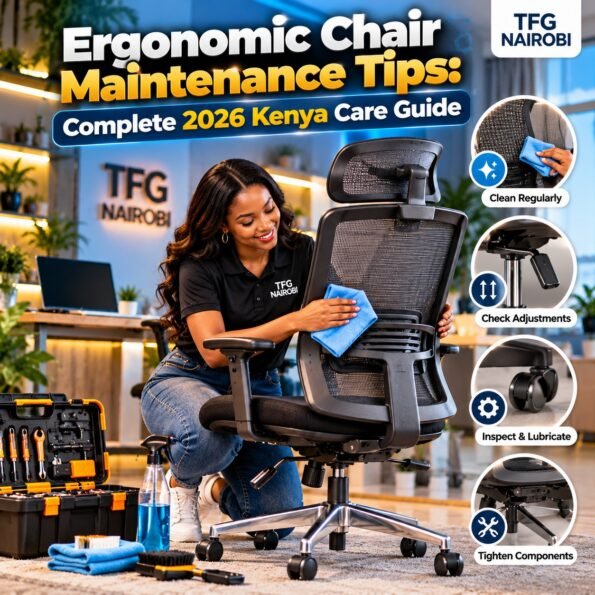 Best ergonomic office chairs in kenya maintenance guide demonstrating proper cleaning and care by TFG Nairobi.
