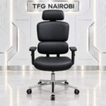Ergonomic High Back Office Chair Kenya – COLE Q55-2 Black Leat