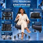 Executive 4D Adjustable Ergonomic Mesh Office Chair Kenya Front View – Karen Nairobi