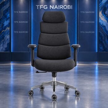 Executive Segmented High-Back Ergonomic Office Chair Nairobi staged in a blue lit TFG Nairobi showroom in Kitisuru Nairobi Kenya