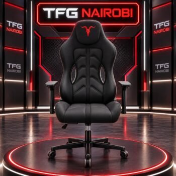 FURGLE F41 MONSTER Ergonomic Gaming Chair staged in a neon lit TFG Nairobi studio in Kitisuru Nairobi Kenya