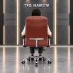 High-Back Executive Leather Office Chair – Brown 135° Recline