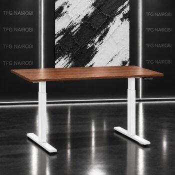 Motorized standing desk Nairobi – electric height adjustable desk 160x60cm with walnut top and white frame (RES NOVAE PDWNW8001), Northlands, Nairobi