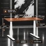 Motorized Standing Desk Nairobi – 160x60cm Walnut